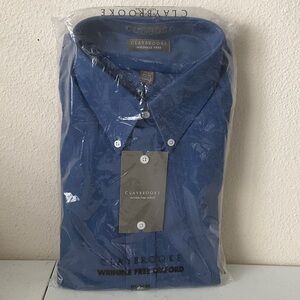 Claybrooke Wrinkle-Free Oxford Blue Dress Shirt